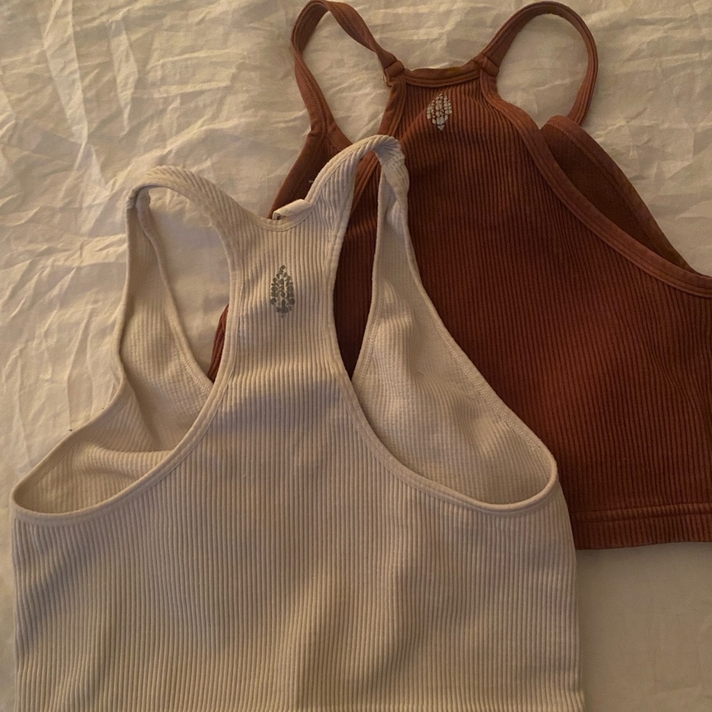Free People Ribbed Racerback Tank Tops